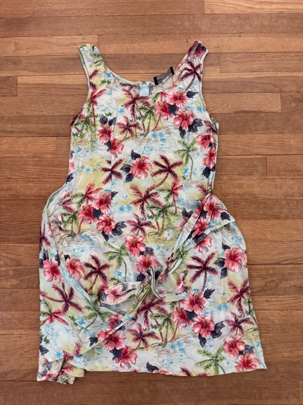 Connected Apparel Women's Tropical Floral Knee Length A-Line Dress - Size 4
 b26